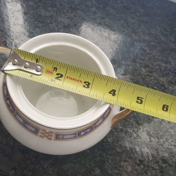 VINTAGE Syracuse Mistic Blue Sugar Bowl with lid - Picture 3 of 4